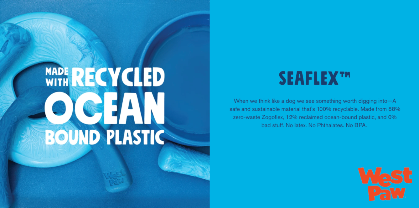 West Paw mengurangi jejak kaki lingkungannya dengan lini Seaflex baru mereka